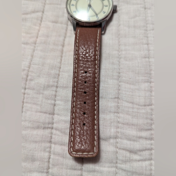 SILPADA ALL STAINLESS STEEL 3ATM LUMINOUS HANDS BROWN LEATHER STRAP MEN'S… 1 - Picture 10 of 11